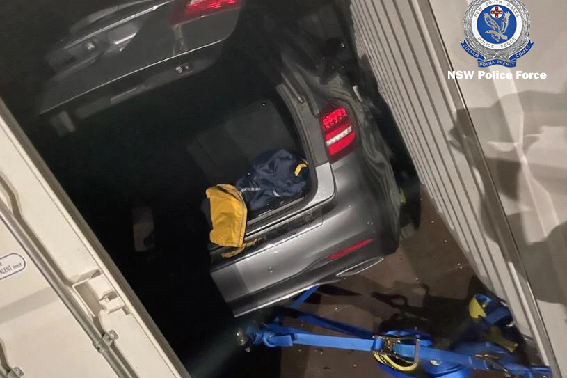 Mostafa Baluch had to climb out of the boot of the car he was hiding in.(Supplied: NSW Police)