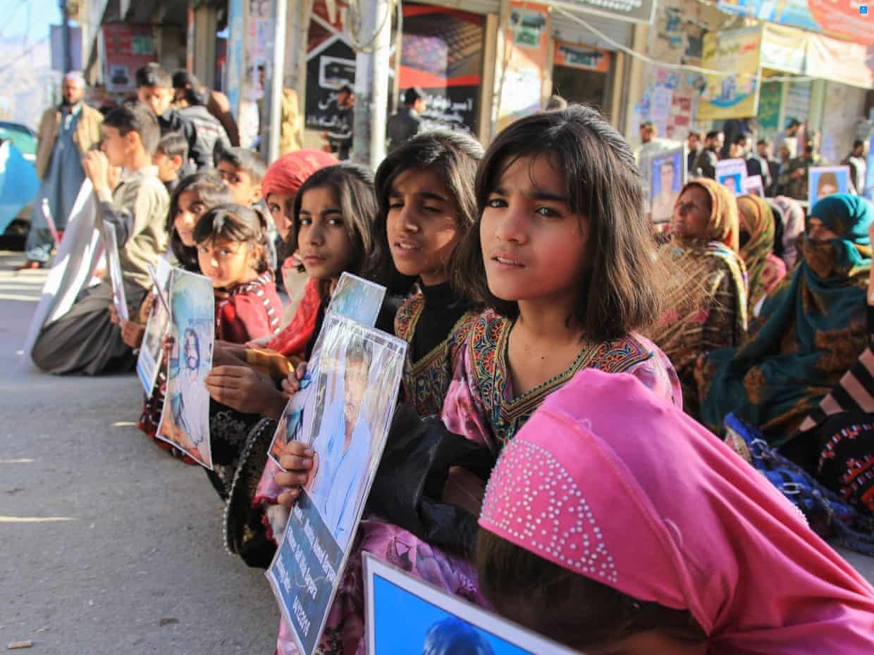 Families hold a protest against enforced disappearances in Quetta Balochistan