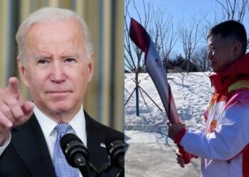 Joe Biden (left), Chinese PLA solider (right), images