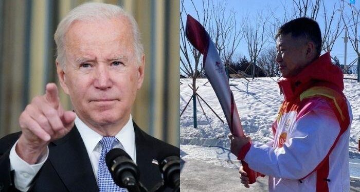 Joe Biden (left), Chinese PLA solider (right), images