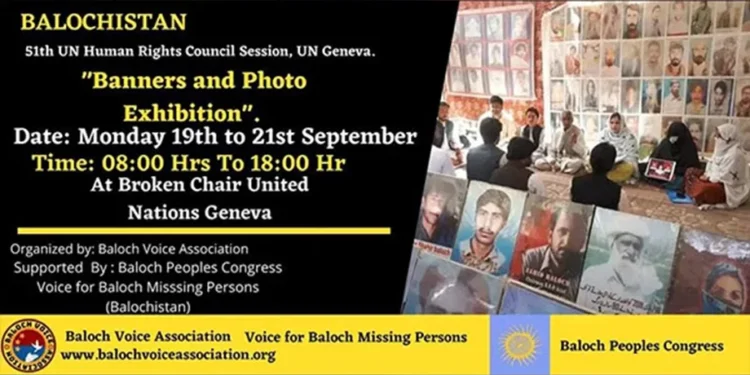 3-day exhibition on enforced disappearances at Geneva. (Twitter/Munir Mengal)