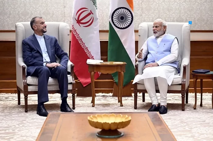 A file image of Iranian Foreign Minister Hossein Amirabdollahian with Prime Minister Narendra Modi in New Delhi (Image courtesy: PMO)
