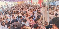 SUPPORTERS of National Party, Haq Do Tehreek and other parties stage a sit-in against the ban on border trade and supply of Iranian oil in Turbat on Saturday