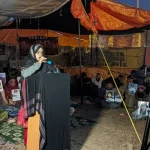 Mahrang Baloch speaking at the demonstration in Islamabad